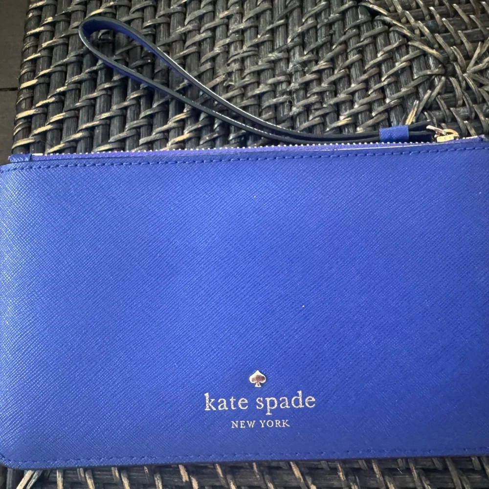 kate spade Electric Blue Saffiano Wristlet Wallet